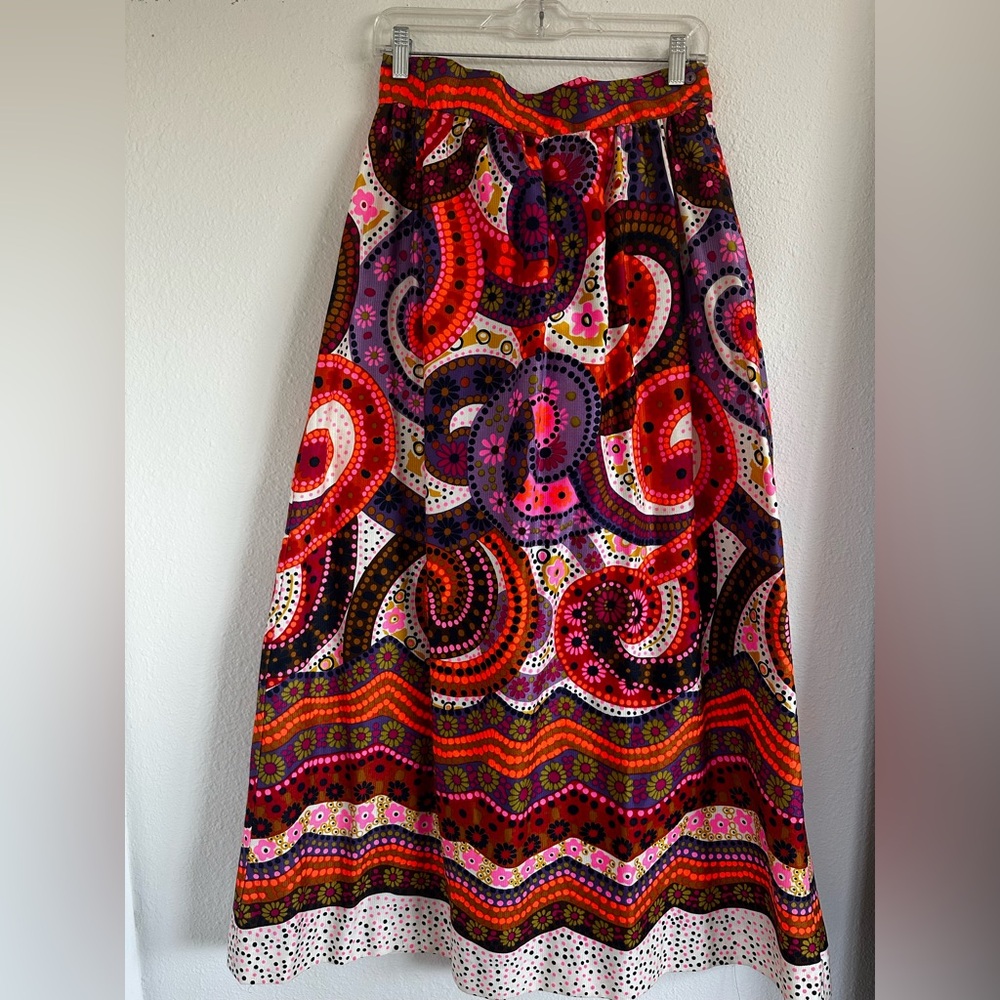 Vintage Colorful Paisley Women's Skirt by Alex Colman California